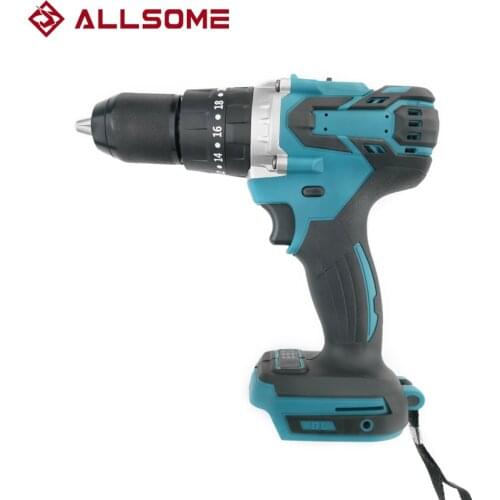 ALLSOME 18V 13mm Chuck Power Drill Brushless Electric Drill Cordless Impact i-ion Battery Electric Power Screwdriver Drill