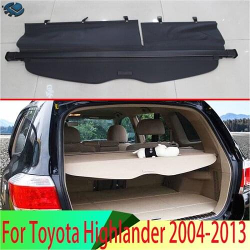 For Toyota Highlander 2004-2013 Aluminum+Canvas Rear Cargo Cover privacy Trunk Screen Security Shield shade Accessories