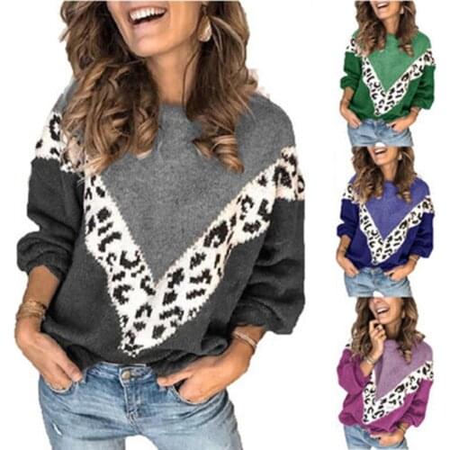 Knitted Basic Pullover New O-Neck Stitching Long-sleeved Womens Autumn And Winter Fashion Casual Warm Soft Top Vestidos De Muje