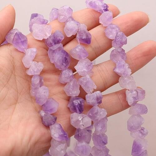 Natural Amethysts Beads Irregular Freeform Chip Gravel Stone Beads For Jewelry Making Necklace Bracelet 3x5-4x6mm Length 40cm