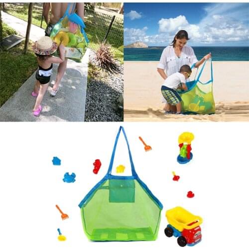 Children Beach Mesh Toy Outdoor Storage Bag Kids Folding Sand Away Net Tote Portable Summer Water Play Tool Small/Large Optional