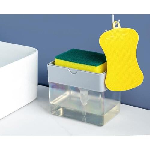 Soap Dispenser 2-in-1Sponge Rack Holder Organizer Soap and Sponge Container Storage shelf Soap Case Caddy Kitchen Tool