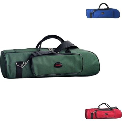 DUOER Portable Trumpet Bag Case 8mm Sponge Soft Gig Bag Durable Double Zippers Design with Adjustable Shoulder Strap