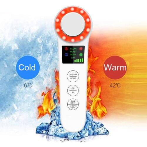 Effective Ultrasonic Vibrometer Facial Mesotherapy Eye Care EMS Stainless Steel Plastic White USB Charging Hot and Cold