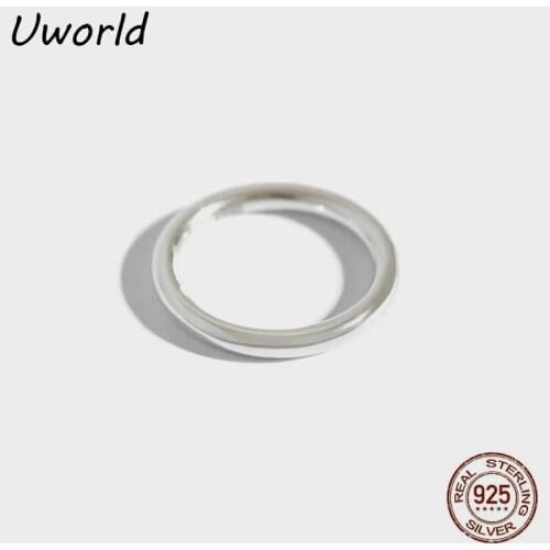 INS Hot Round line glossy female ring 925 Sterling Silver index finger Ring Student Friendship Jewelry Gift 7 sizes