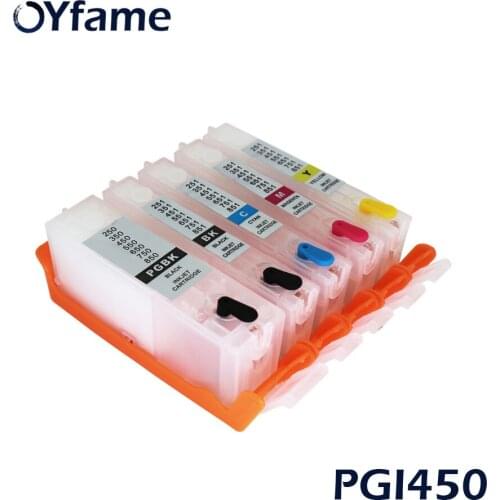 OYfame PGI450 Ink Cartridge 5Color PGI-450 PGI450 Refill Cartridge For Canon PIXMA IP7240 MG5440 MG6440 MG5640 Printer
