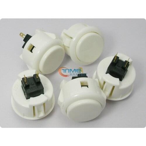 18pcs High imitation sanwa button for arcade joystick computer joystick fighters rocker accessories export cassette white button