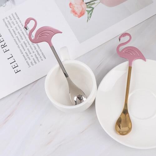 Elegant Flamingo Spoons Soup Spoon Dessert Spoon Ice Cream tableware Lovely