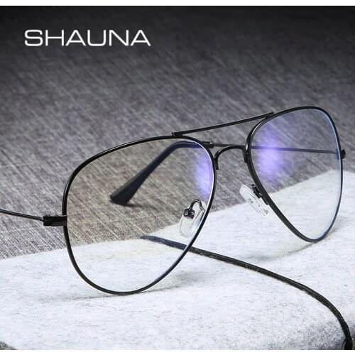 SHAUNA Anti-Blue Light Computer Glasses Eternal classics Metal Pilot Optical Frames