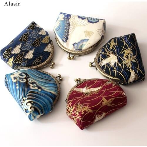 Alasir Chinese Style Handmade Coin Purse Storage Key Coin Small Wallet Gift Change Small Bag Mini Women Retro Girls Purse