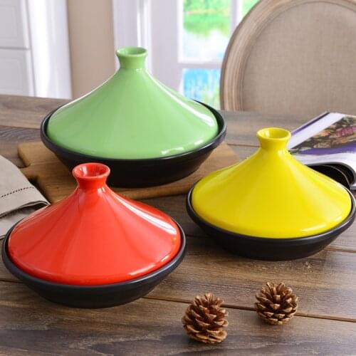 Moroccan Tajine Tagine shallow casserole ceramic iron plate steamer cooker heat resistant kettle Japanese stew soup pan 20-30cm