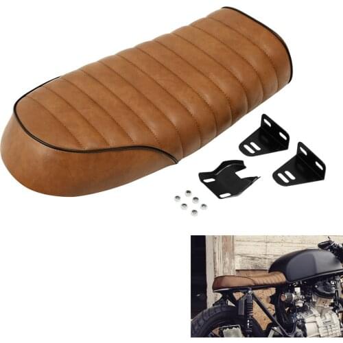 Motorcycle Synthetic Leather Cafe Racer Seat Brat & HumpSaddle for Honda CB400/750 CG 125