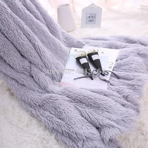 2021 New Shaggy Throw Blanket Soft Plush Fuzzy Bed Cover Blanket Colorful Fluffy Faux Fur Decorative Blanket for Couch Sofa