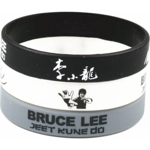 New Bruce Lee Silicone Bracelets JEETKUNEDO Wristbands Martial Arts Chinese Kungfu Superstar Silicon Bangles Gifts SH280