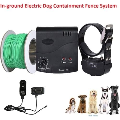 Wireless Remote Training Pet Fence Collar Rechargeable Waterproof Dog Shock Collar with In-ground Wired Electric Dog Fence
