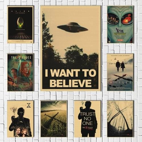 The X-Files Poster TV Series Vintage Posters For Home Bar Living Decor Kraft Paper Poster Wall Sticker