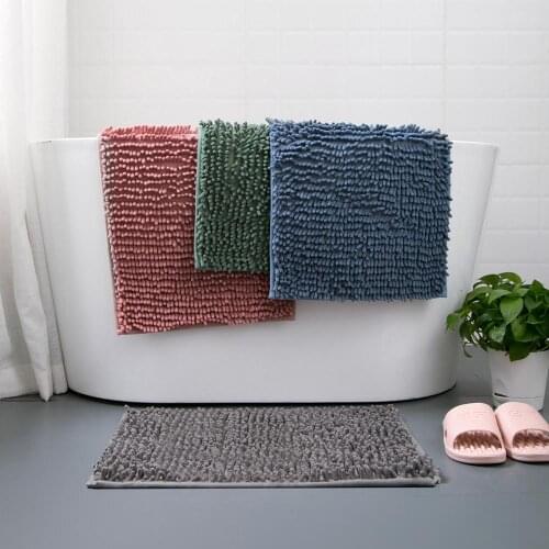 Rectangle Chenille Floor Mat Bathroom Rug Carpet Door Absorbent Non-Slip Mats Household Bedroom Entrance Carpet