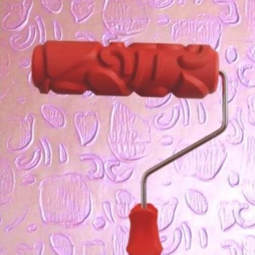 7" DIY Patterned Paint Roller Embossing Roller Paint Brush Decorative Rubber Roller Wall Embossing Tool for Home Office