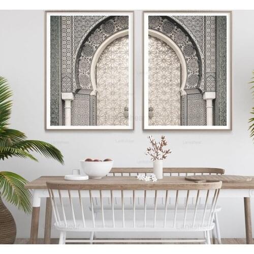 Modern Moroccan Modular Hd Print Marrakesh Door Travel Poster Boho Wall Art Canvas Painting for Living Room Home Decoration