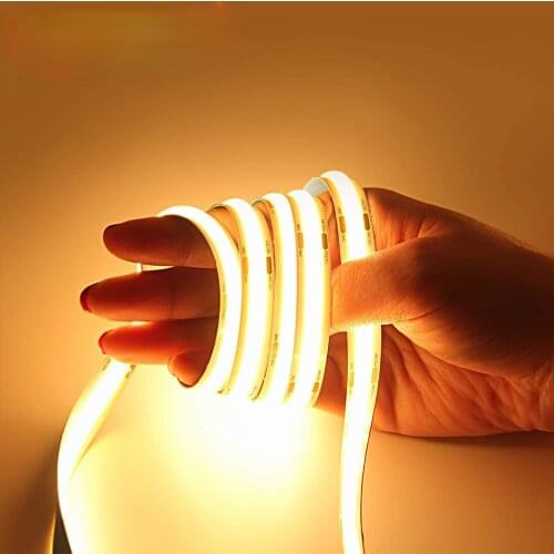 LED Strip LEDs High Density Flexible COB LED Lights DC12V white warm LED Tape RF controller Power Adapter 1m 2m 3m 5m
