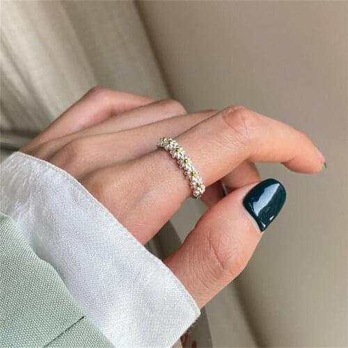 Vintage Daisy Ring Flower Adjustable Open Cuff Ring Female Jewelry