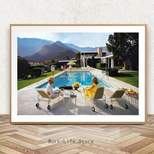 Vintage Desert House Party Poolside Glamour Art Poster Print Canvas Painting Wall Art Modern Pictures For Living Room Home Decor