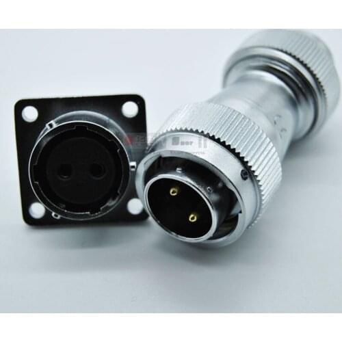 Aviation waterproof connector square flange 20mm M20 2/4/5/8/9Pin push-pull circular quick straight connection LED power plug