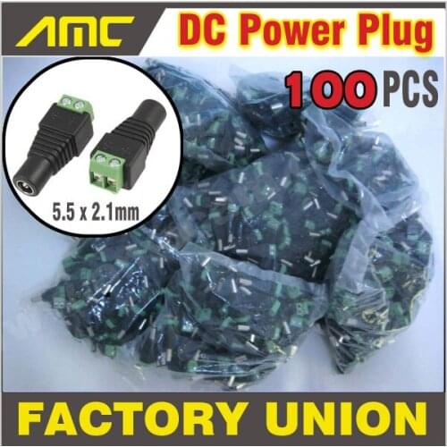 High Quality cctv cable bnc 100PCS 2.1 x 5.5mm DC Power Male Plug Jack Adapter Connector Plug for CCTV LED Light
