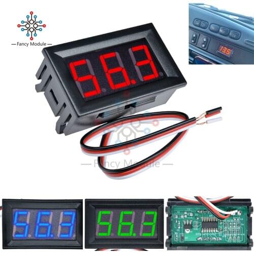 Digital Voltmeter DC 0V To 99.9V Red LED Panel Meter Mini Voltmeter Voltage Panel Meter Three-wire
