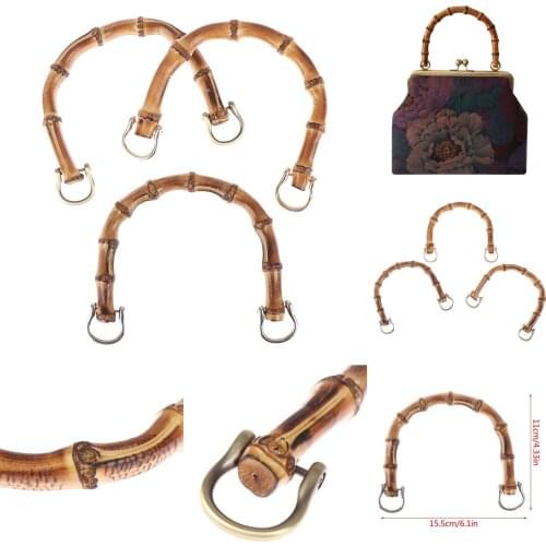 1PCS 3Colors Bamboo Bag Handle Replacement For Shopping Tote Accessories DIY Purse Making Handbag Bag Handle
