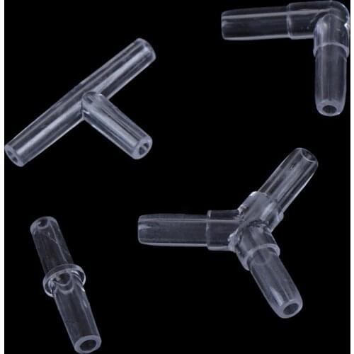 10pcs I L T Y Type Hose Equal Tee Transparent Acrylic Hose Water Pipe Connectors Aquarium Pipe