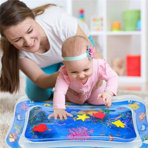 2020 Inflatable Tummy Mat 66*50cm Sensory Water Cushion Tummy Time Baby Water Mat for Infant Baby