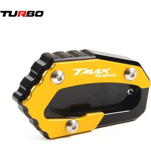 2021 For Yamaha Tmax560 TMAX 560 2019-2020 CNC Aluminum Side St Motorcycle CNC Kickstand Side Stand Extension Pad Enlarge Plate