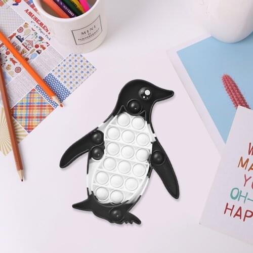 2021 Silicone Penguin Push Bubble Art Decor Autism Toys Relaxing Reliver Antistress Toy Adult Kids Sensory Squeezing Gifts