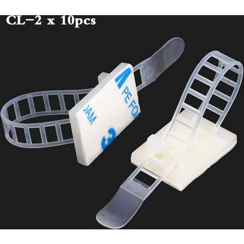 30pcs CL-2 FC-1 FC-2 3M Self Adhesive Fixed Cable Zip Tie Mount Base Seat Kit Mounts Mounting Base Clamp Clip