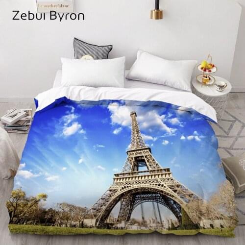 3D Duvet Cover Custom,Comforter/Quilt/Blanket case Queen/King,Paris Eiffel tower Bedding 200x200/140*210.Home textile drop ship
