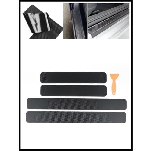 4 pieces of car shape carbon fiber door edge scratch protection film for Fiat Fiorino 595 500 500S Toro Fullback Aegea