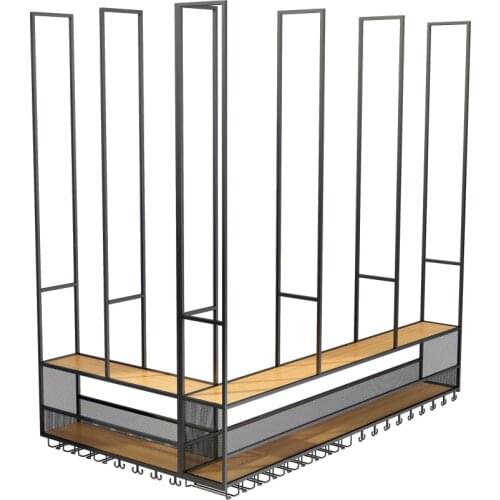 American ceiling decoration shelf creative shelf hanging wine rack bar hanger cup hanging restaurant top wine cabinet