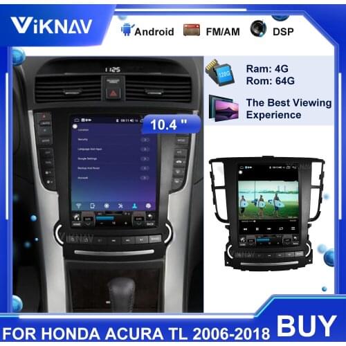 GPS Car Radio For Honda Acura TL 2006-2018 Vertical Touch Screen Android 10.0 Car Auto Multimedia Player Carplay Head Unit