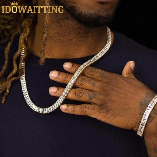 Top quality bling 4*8mm baguette cz tennis bracelet hiphop iced out bling 5A cubic zirconia bling cz cluster men boy jewelry