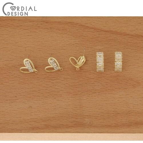 Cordial Design 50Pcs CZ Earrings Stud/Hand Made/Jewelry Accessories/Claw Chain/DIY Earrings Making/Jewelry Findings & Components