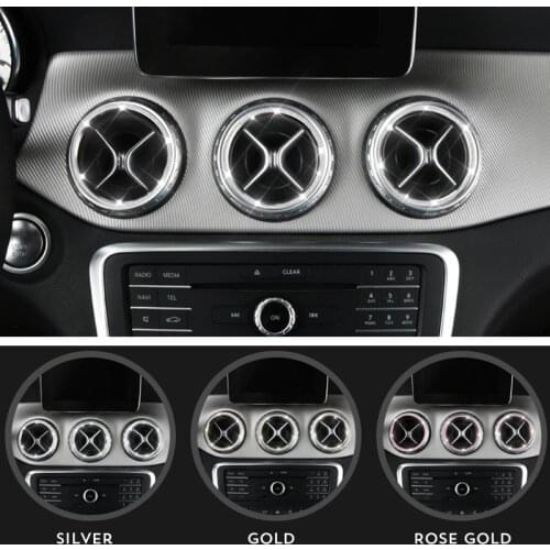 5 PCS Car Styling For Mercedes Benz A Class B Class / GLA / CLA Air outlet sticker/Instrument panel Air outlet decoration ring