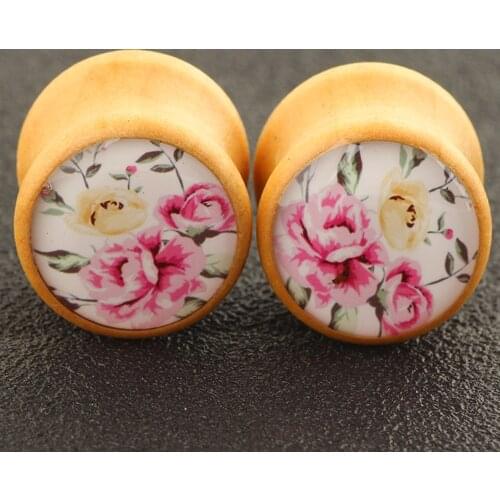 JUNLOWPY Organic Wood Flesh Tunnels Double Flared Ear Stretcher Saddle Plugs Gauge Piercing Expander Sexy Body Jewelry 6-16mm