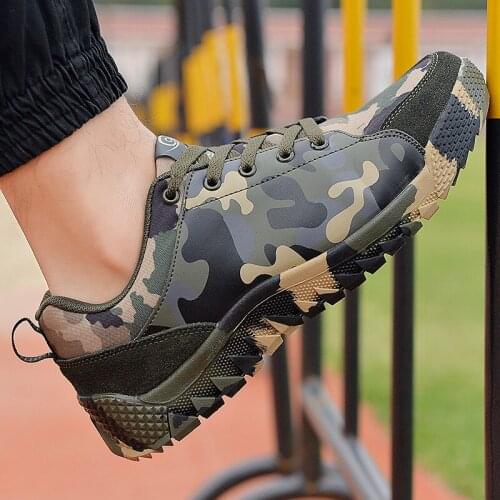 Military Shoes Men Outdoor Hiking Shoes Camouflage Camping Sneakers Tactical Military Training Shoes Non-Slip Shoe Size 35-44