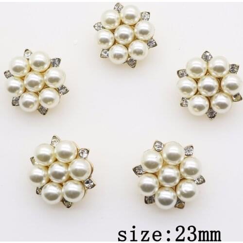 Fashion Hot 10Pcs 23mm Round Alloy Diy jewelry Accessories Flat Back Rhinestone pearls Base Settings Wholesale Factory outlet