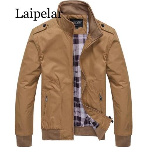 Laipelar Mens Jackets Spring Autumn Casual Coats Solid Color Mens Sportswear Stand Collar Slim Jackets Male Bomber Jackets 4XL