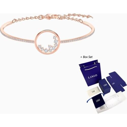 Fashion jewelry SWA new North bracelet rose gold transparent round pattern crystal womens luxury jewelry jewelry romantic gift