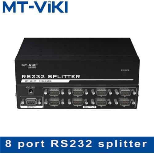 MT-VIKI RS232 splitter 8 port Divisore DB9 Seriale RS232 Protocollo di Trasferimento Dati COM con Adattatore di Alimentazione