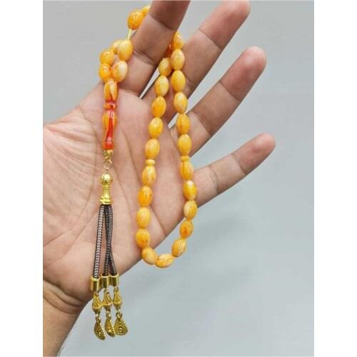 Islamic Tasbih Muslim Rosary Beads 33 Prayer Rosary For Men Bracelet For Men Accessory amber oltu amber stone Handmade Turkey