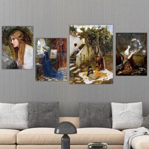 Nordic Style Wall Art HD Prints William Waterhouse Painting Home Decoration Canvas Picture Watercolor Poster Modular For Bedroom